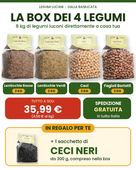 🎁 Box 8 kg Legumi Lucani - Spedizione Gratuita 🚚