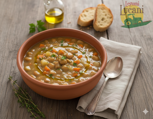 🥣 Zuppa di Cicerchie Lucane con Verdure e Erbe Aromatiche 🌿
