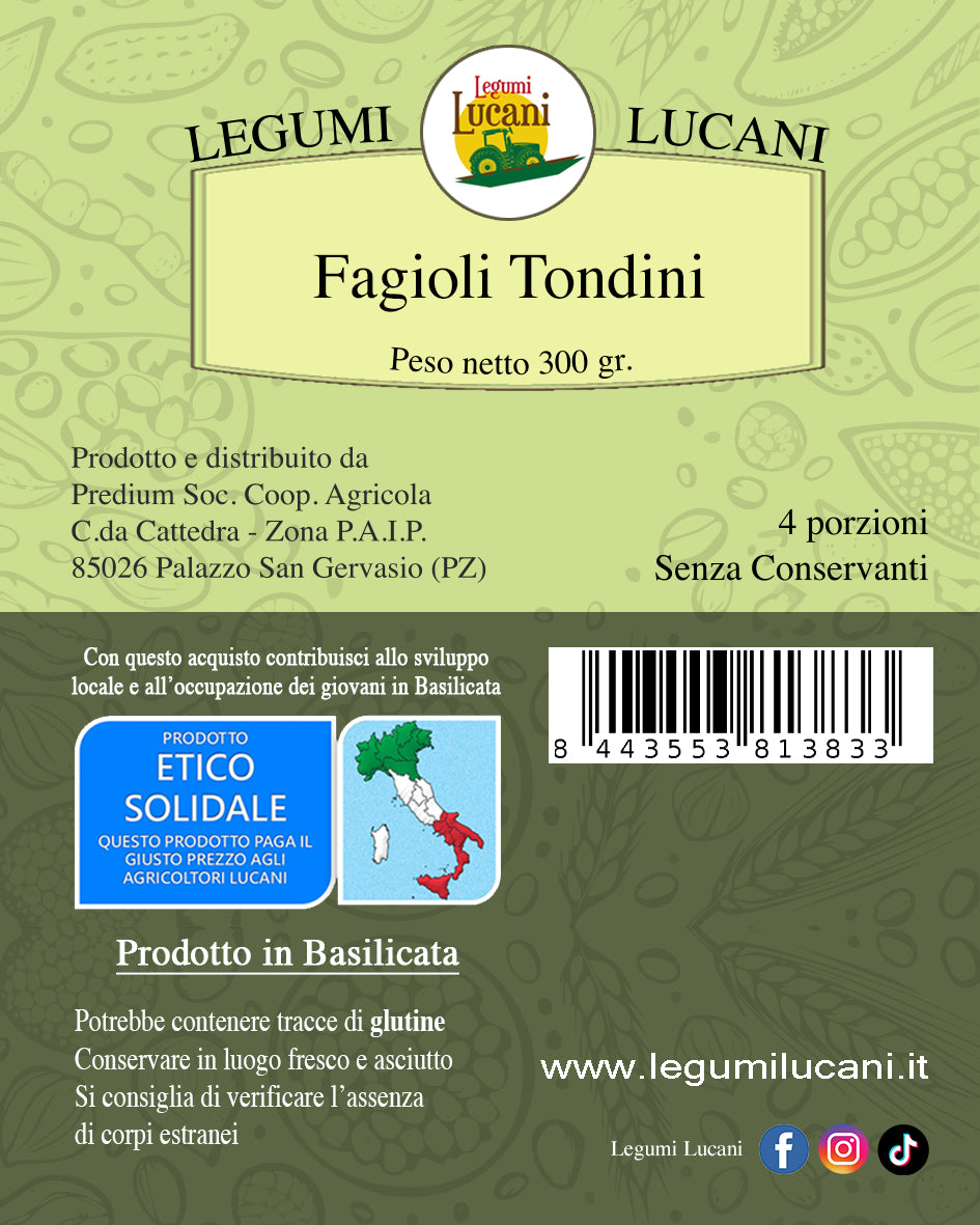 TONDINI BEANS - Grown in Basilicata, Italy
